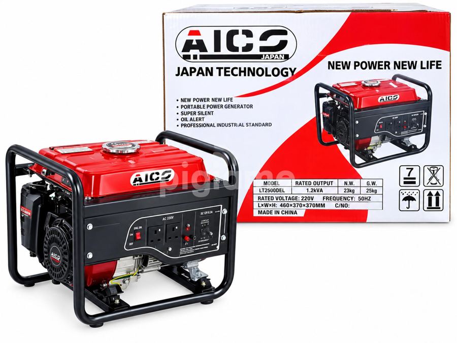 AICO 2.8kVA petrol generator with its retail box