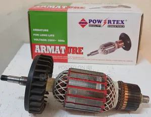 Copper-wound armature for a 115mm angle grinder